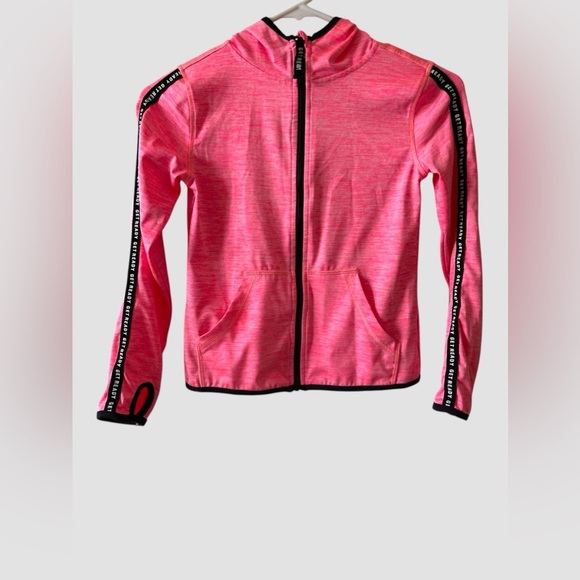 H&M Other - H&M Sport Jacket Youth Girls Hoodie Full Zip Pink/Black 6-8Y Thumb Holes